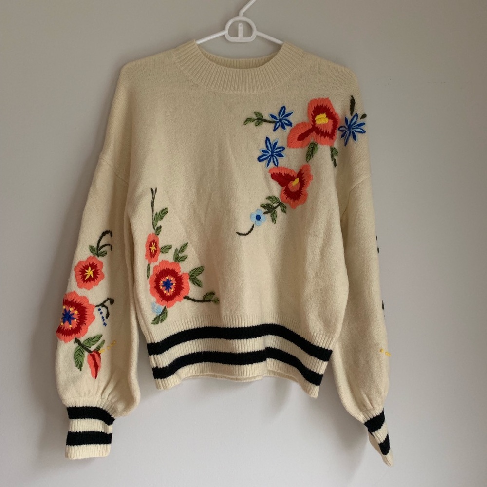 Harlyn Anthropologie gardenstripe pullover sweater - Picture 2 of 7